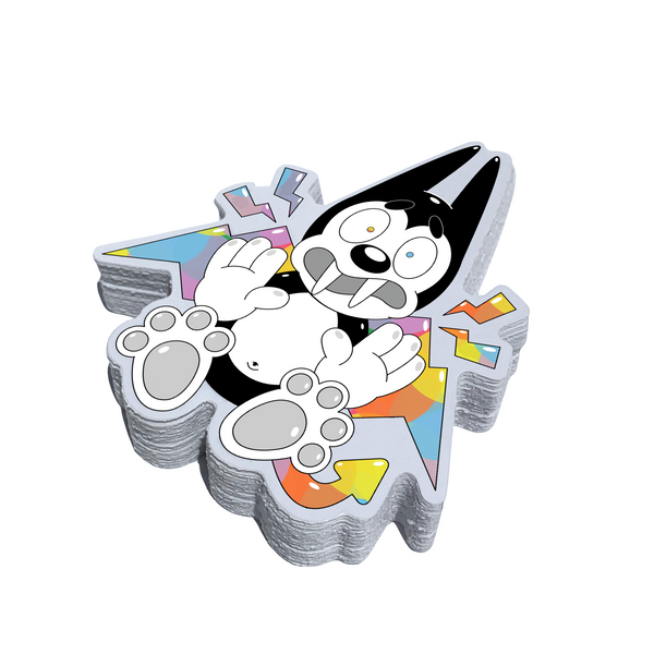 Vampy the Dog Shocked! Sticker