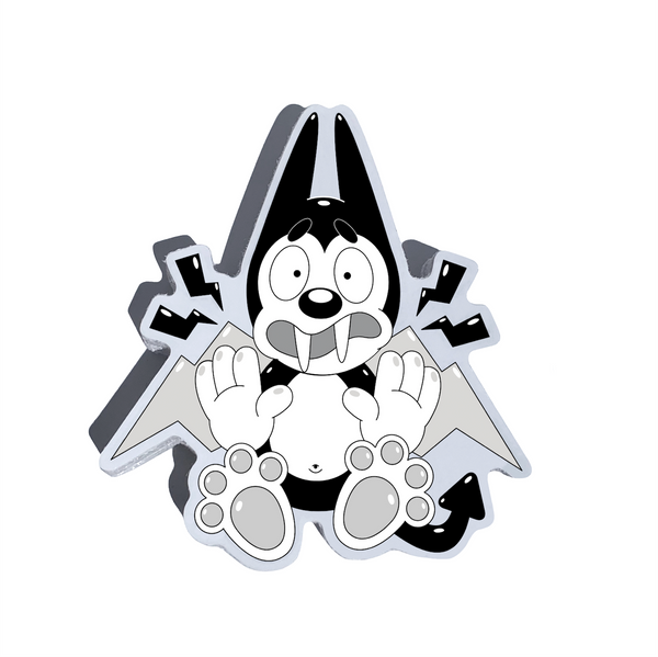 Vampy the Dog Shocked! Sticker