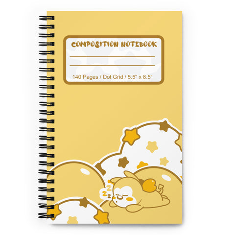 Kawaii Vampy Clouds Spiral Notebook - Gold (Color! Collection)