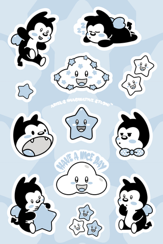 Kawaii Vampy Sticker Sheet (Ariel's Collection)