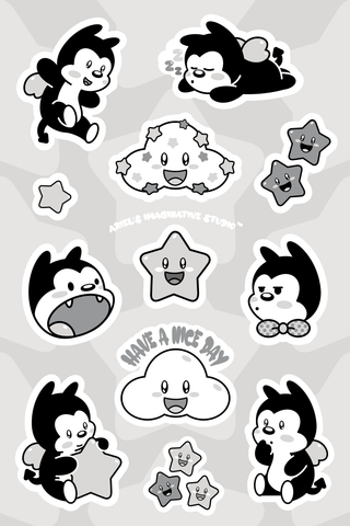 Kawaii Vampy Sticker Sheet (Classic Collection)