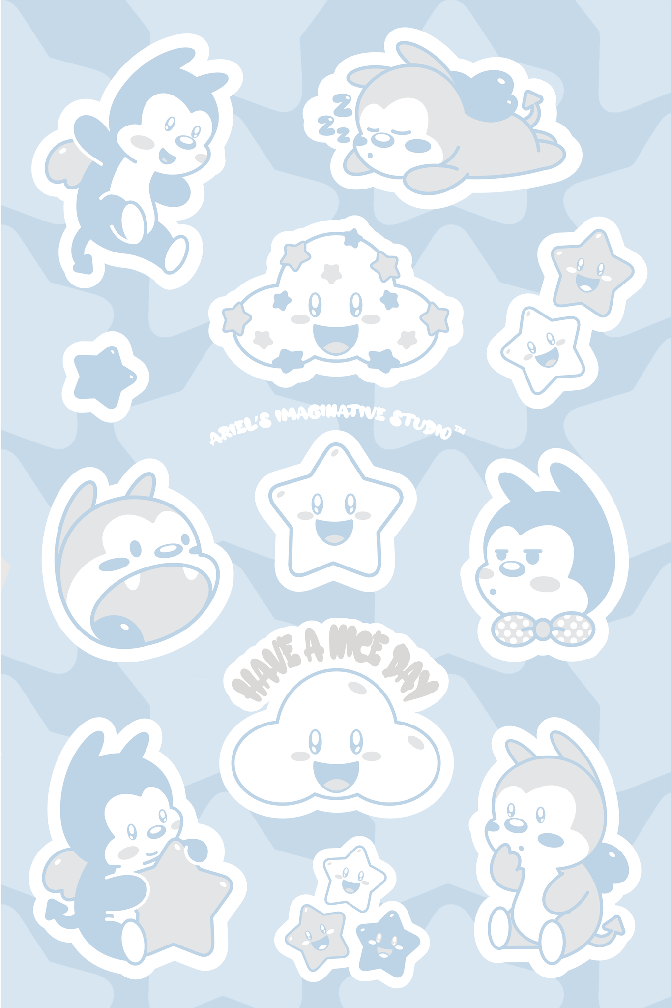 Kawaii Vampy Sticker Sheet - Pastel (Ariel's Collection)