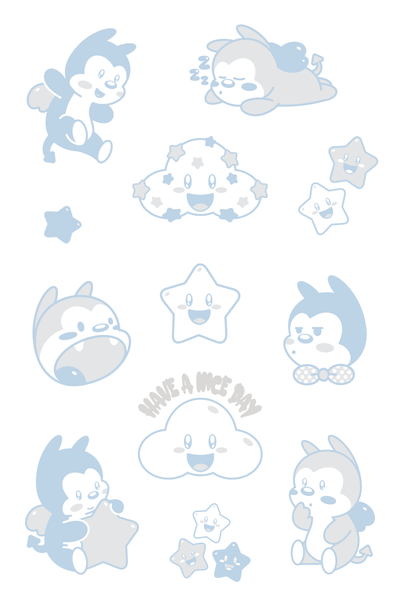 Kawaii Vampy Sticker Sheet - Pastel (Ariel's Collection)