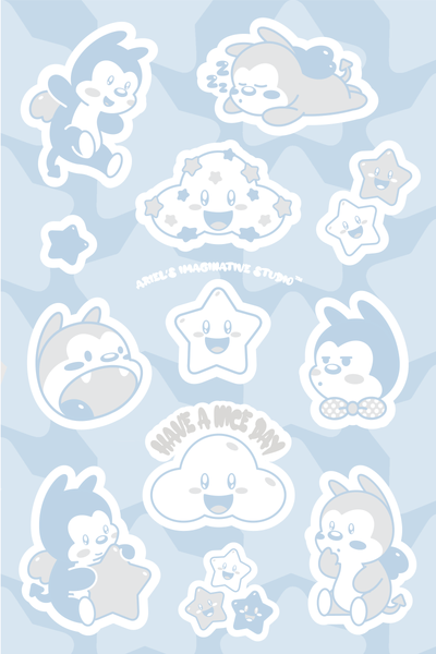 Kawaii Vampy Sticker Sheet - Pastel (Ariel's Collection)