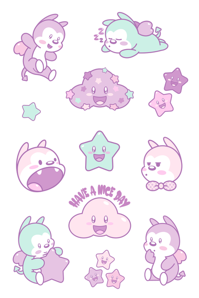 Kawaii Vampy Sticker Sheet - Candy (Color! Collection)