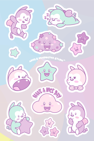 Kawaii Vampy Sticker Sheet - Candy (Color! Collection)