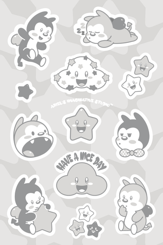 Kawaii Vampy Sticker Sheet - Pastel (Classic Collection)